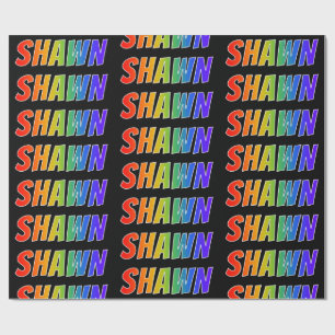 Papel De Presente Nome "SHAWN" do arco-íris; Divertimento & colorid