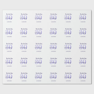 Papel De Presente nome simples letra negrito roxo aniversário de 30 