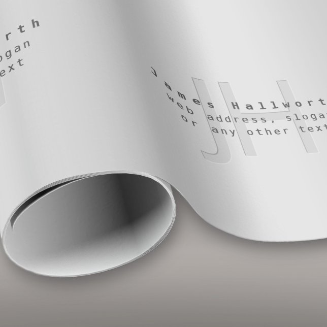 Papel De Presente Nome & Slogan Editáveis Modernos | Gradiente Cinza (Criador carregado)