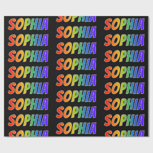 Papel De Presente Nome "SOPHIA" do arco-íris; Divertimento &