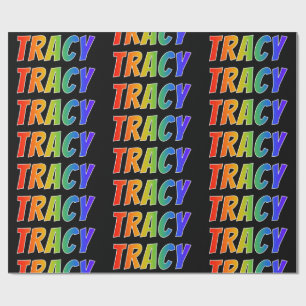 Papel De Presente Nome "TRACY" do arco-íris; Divertimento & colorid