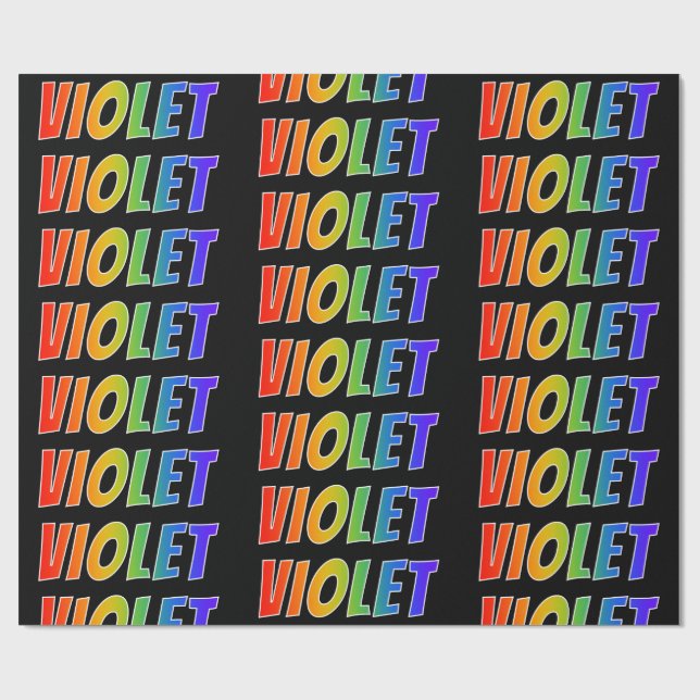Papel De Presente Nome "VIOLET" em Primeiro Lugar com Arco-íris; Div (Aberto)