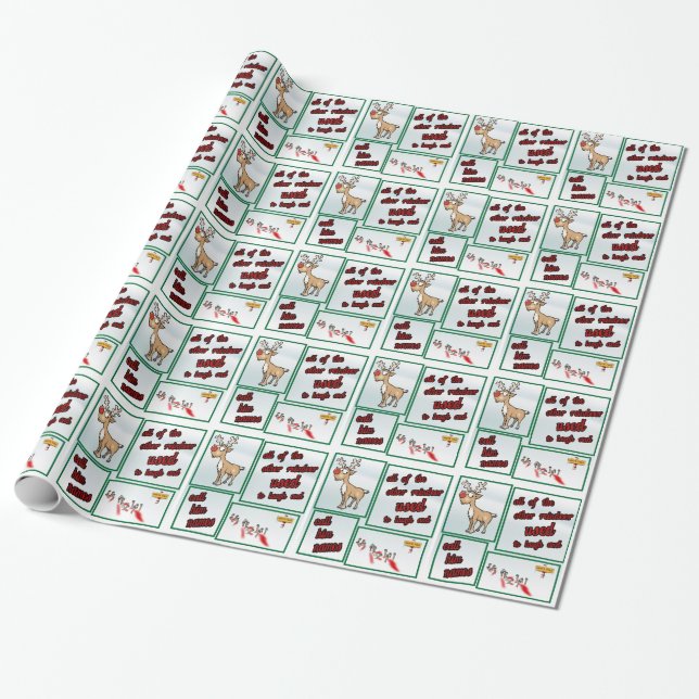 Papel De Presente Nomes das renas do Papai Noel no Natal (Desenrolado)
