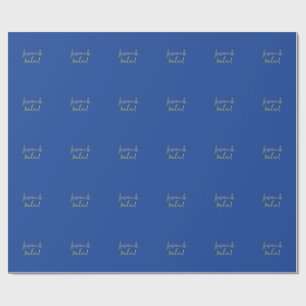Papel De Presente Nomes de Casal de Caligrafia Chic Adorável Azul e 