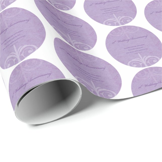 Papel De Presente Nomes personalizados, 50º aniversário de casamento (Ponta do rolo)