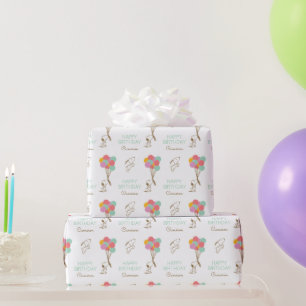 Papel De Presente Noopy e Balões Aniversário