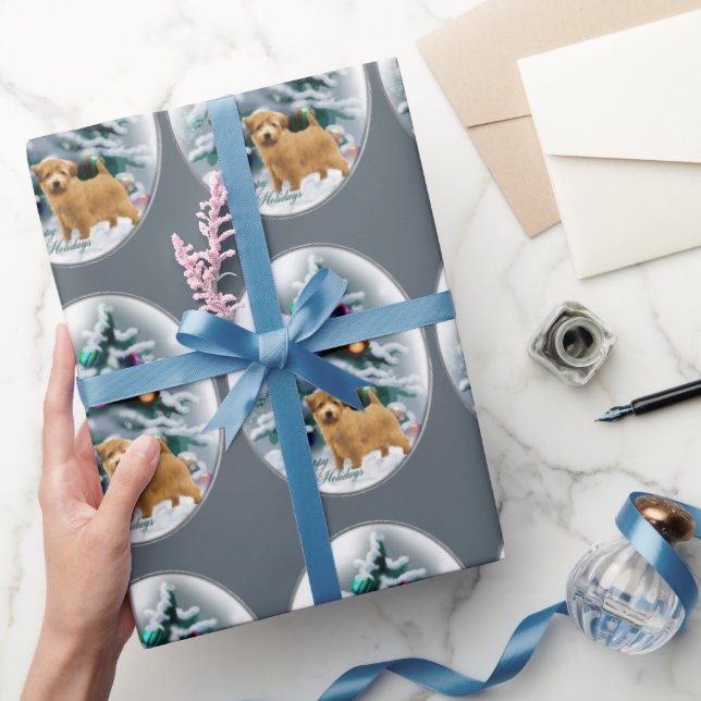 Papel De Presente Norfolk Terrier Natal (Presentear)