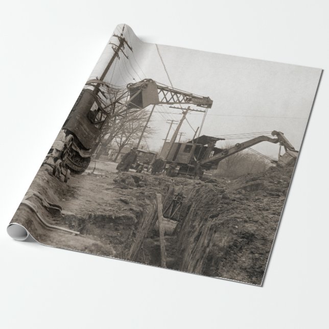 Papel De Presente Northwest Shovel Co. Green Bay Early Construction (Desenrolado)