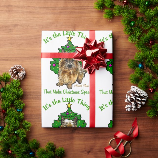 Papel De Presente Norwich Terrier Natal (Presente de Natal)