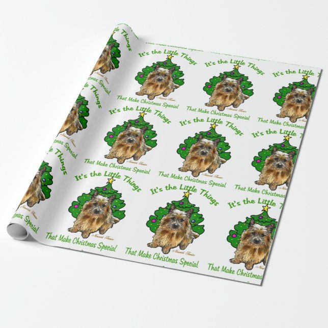 Papel De Presente Norwich Terrier Natal (Desenrolado)