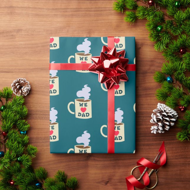 Papel De Presente Nós Adoramos Papel De Moldagem De Pai (Presente de Natal)