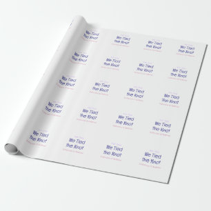 Papel De Presente nós demos o nó engajamento casamento roxo nome da
