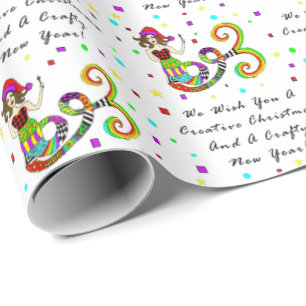 Papel De Presente Nós desejamos-lhe uma sereia criativa do Natal