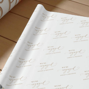 Papel De Presente Nós Estamos Ficando Elegante Festa de Noivado