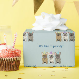 Papel De Presente Nós gostamos de farra!  Bulldog francês