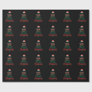 Papel De Presente Nós Lhe Desejamos Um Feliz Natal Xmas Chapéu do Pa