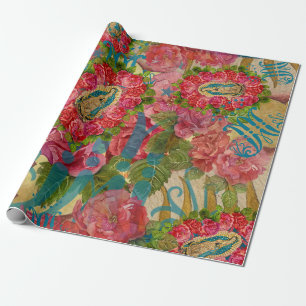 Papel De Presente Nossa Senhora de Guadalupe e Rosas