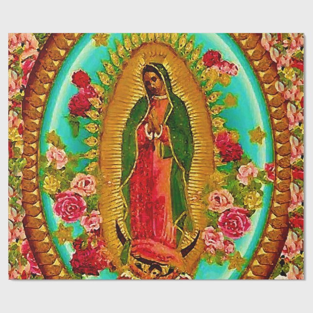 Papel De Presente Nossa Senhora Guadalupe Santo Virgem Mexicana Mari (Aberto)