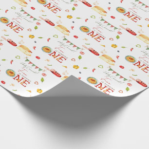 Papel De Presente Nosso Pequeno Almôndega 1º Aniversário