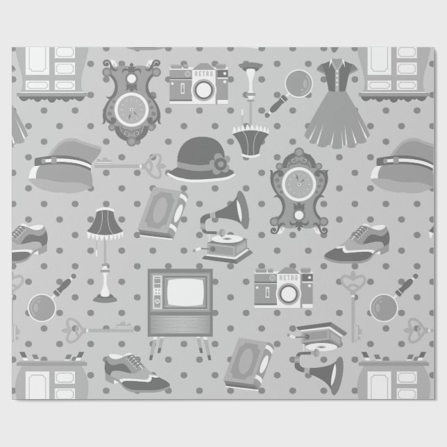 Papel De Presente nostalgia antiquada flapper antiga decor (Aberto)