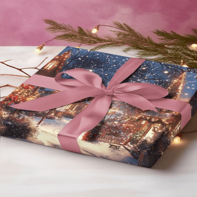 Papel De Presente Nostalgic Victorian Christmas Village Wrapping Pap (Criador carregado)