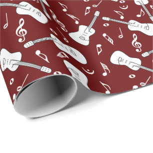 Papel De Presente Notas de Música de Linhas de Violão