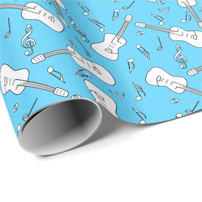 Papel De Presente Notas de Música de Linhas de Violão (Ponta do rolo)