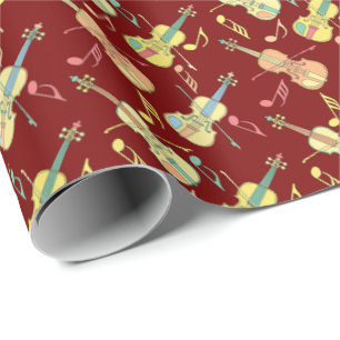 Papel De Presente Notas de Música Violinos Angled