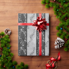 Papel De Presente Notas Musicais Modernas de Preto e Branco