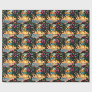 Papel De Presente Notebook tropical Summer Vibes