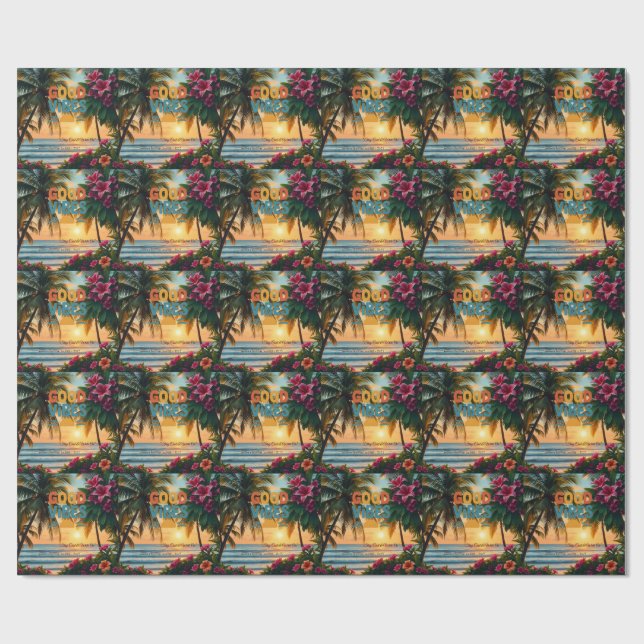 Papel De Presente Notebook tropical Summer Vibes (Aberto)