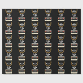 Papel De Presente Notório Aniversário de 1 ano Preto