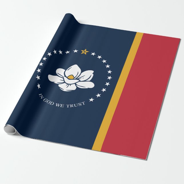 Papel De Presente Nova bandeira do Mississípi (Desenrolado)