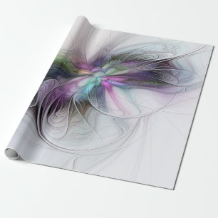 Papel De Presente Nova Vida, Arte Fractal Colorida Abstrato