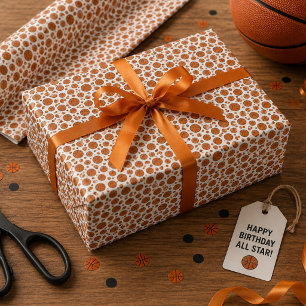 Papel De Presente Novato do Ano 1º Aniversário Basquete