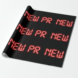 Papel De Presente Novo Efeito Digital Neon Vermelho de Milestone de