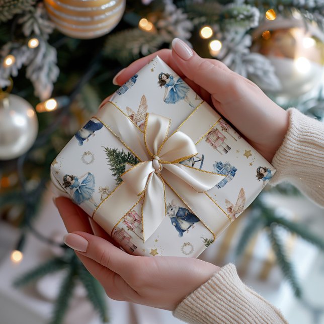 Papel De Presente Nozes de Natal (Christmas Nutcracker Ballet Gift Wrap)
