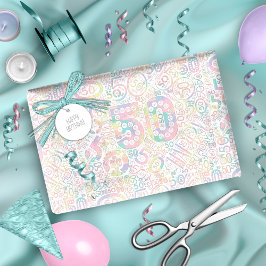 Papel De Presente Número de Aniversário Cloud 50 A ID270