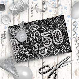 Papel De Presente Número de Aniversário Cloud 5D da Palavra ID270