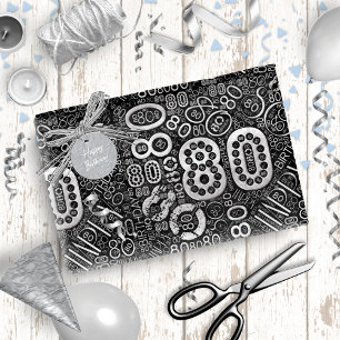 Papel De Presente Número de Aniversário Cloud de Palavras Oitenta 