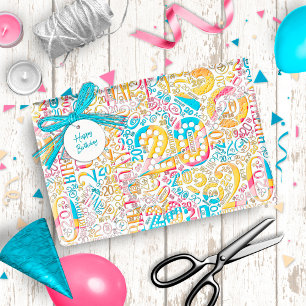 Papel De Presente Numero de Aniversário Cloud de Palavras Vinte B I