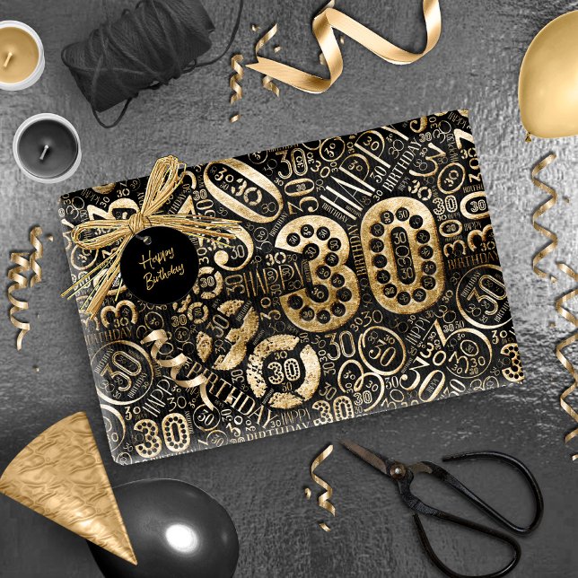 Papel De Presente Número de Aniversário Cloud do Word Trinta C ID270 (Criador carregado)