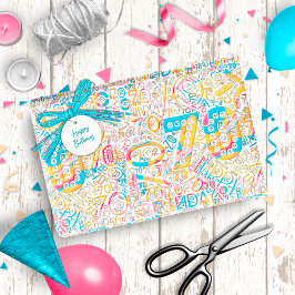 Papel De Presente Número de Aniversário Cloud Palavra Setenta B ID27