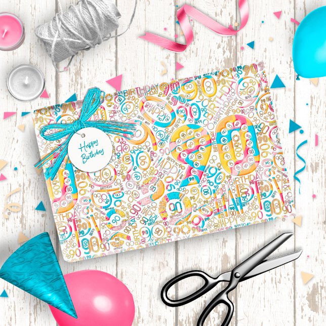 Papel De Presente Numero de Aniversário Nona de Nuvem do Word B ID27 (Criador carregado)