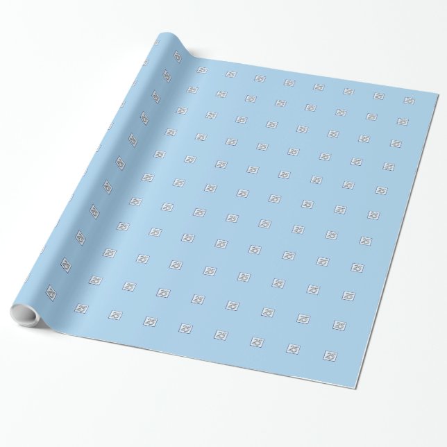 Papel De Presente Número Prateado do Aniversário do 25 em Azul (Desenrolado)