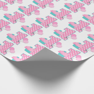 Papel De Presente Número um aniversário com balões