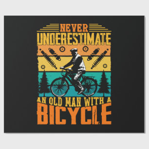 Papel De Presente Nunca Subestime um Homem Velho numa Bicicleta