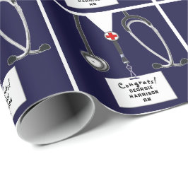 Papel De Presente Nurse Graduation Gift Wrapping Paper