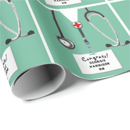 Papel De Presente Nurse Graduation Gift Wrapping Paper