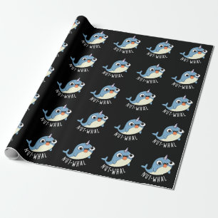 Papel De Presente Nut whal Funny Narwhal Pun Dark BG